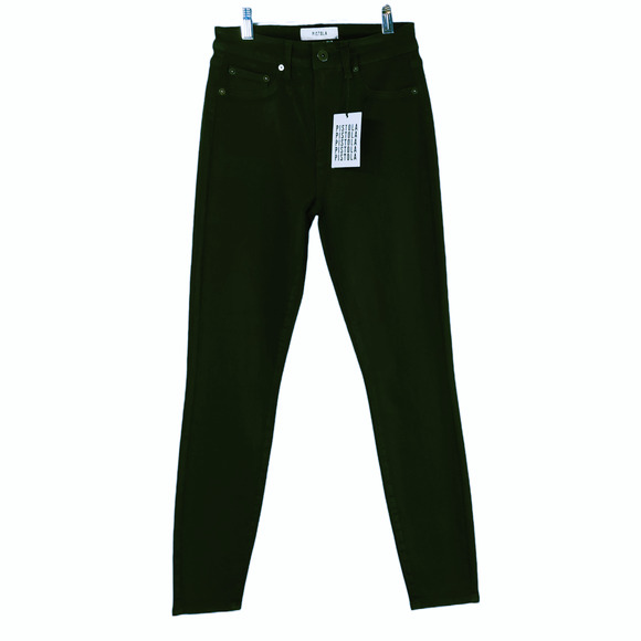 NWT Pistola Aline Coated High-Rise Skinny Ankle Jeans Sz. 27x27 Coated Forest - Picture 2 of 10